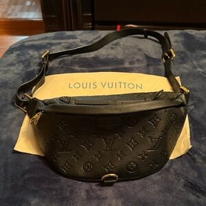 Designer inspired Black Crossbody Bag with Gold Accents